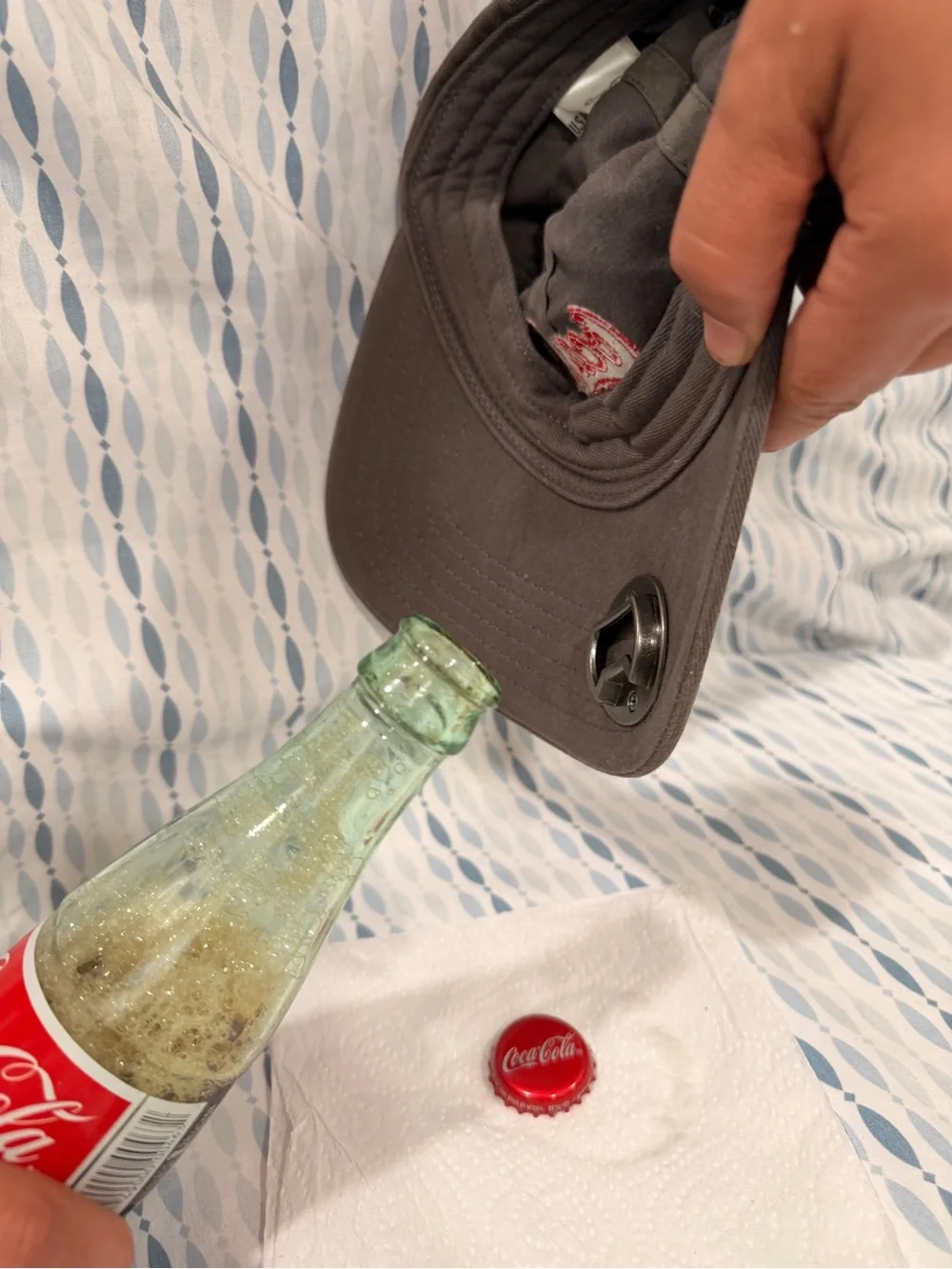 Coca Cola Gray Baseball Cap with Red Embroidered Logo